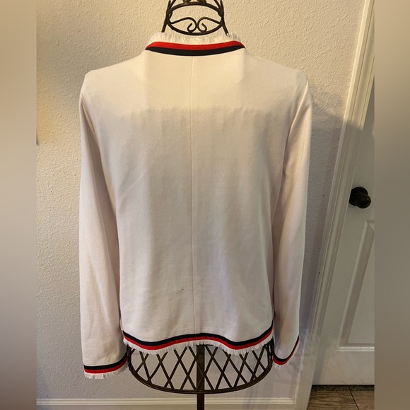 Crown & Ivy white with red and blue trim blazer. - Picture 3 of 5